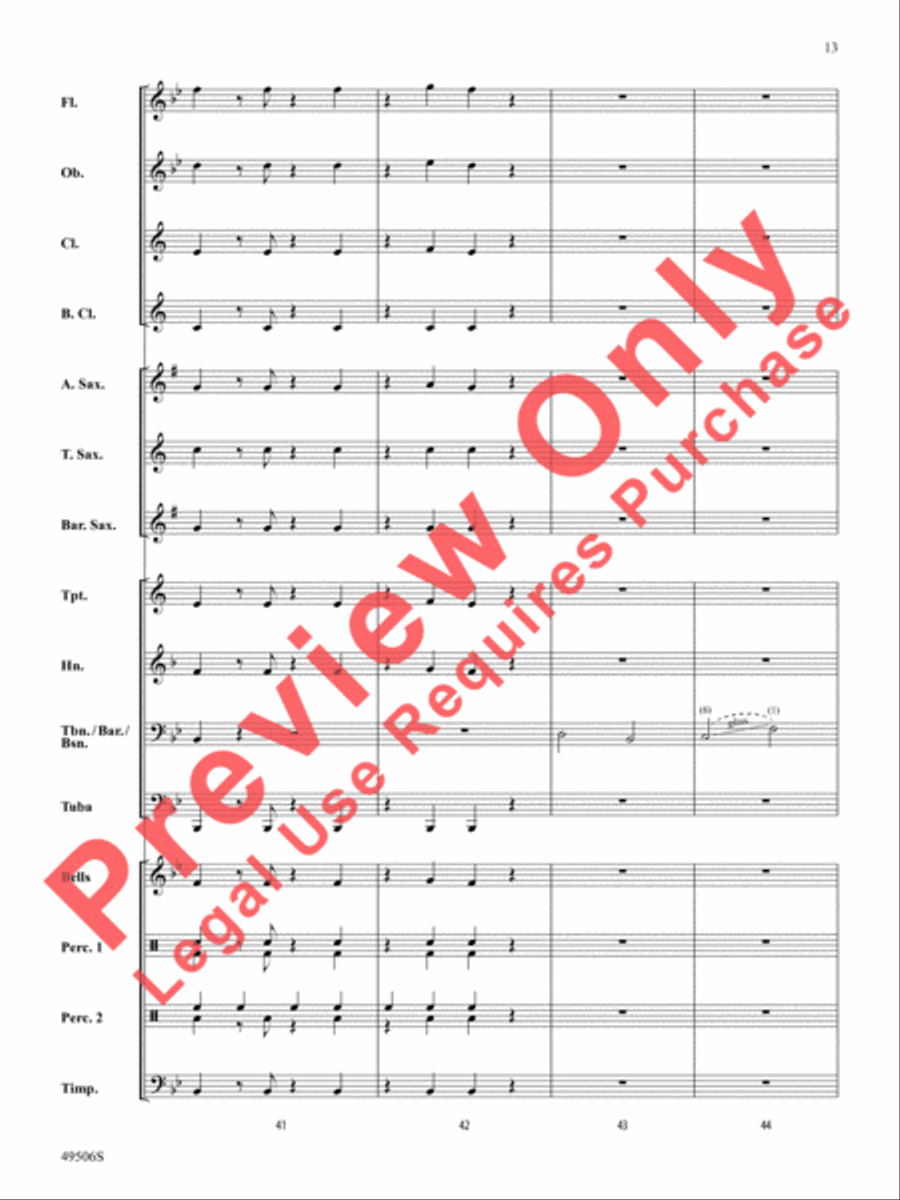 Trombones in Paradise Concert Band scores gallery preview page 14
