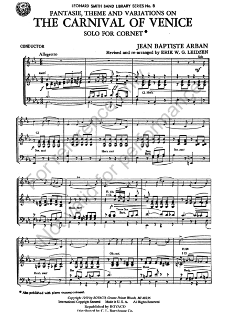 Carnival of Venice Concert Band scores gallery preview page 3