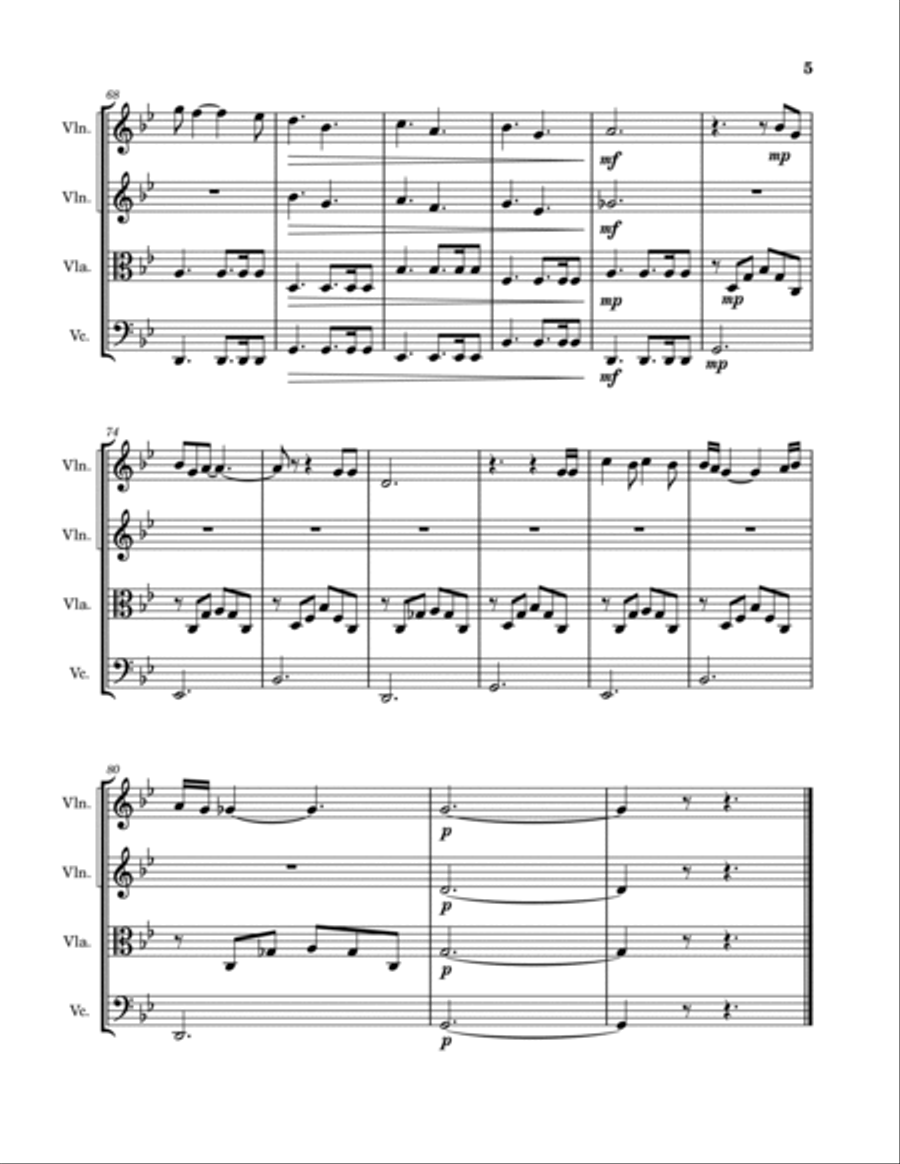 Lonely Day Lonely Day String Quartet scores gallery preview page 5