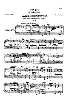 Book cover for Sonata No. 12, Op. 26, in A flat Major ("Funeral March")