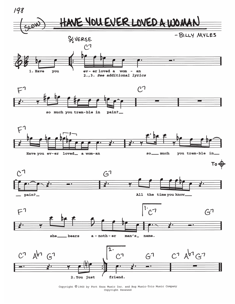 Have You Ever Loved A Woman Voice scores gallery preview page 1