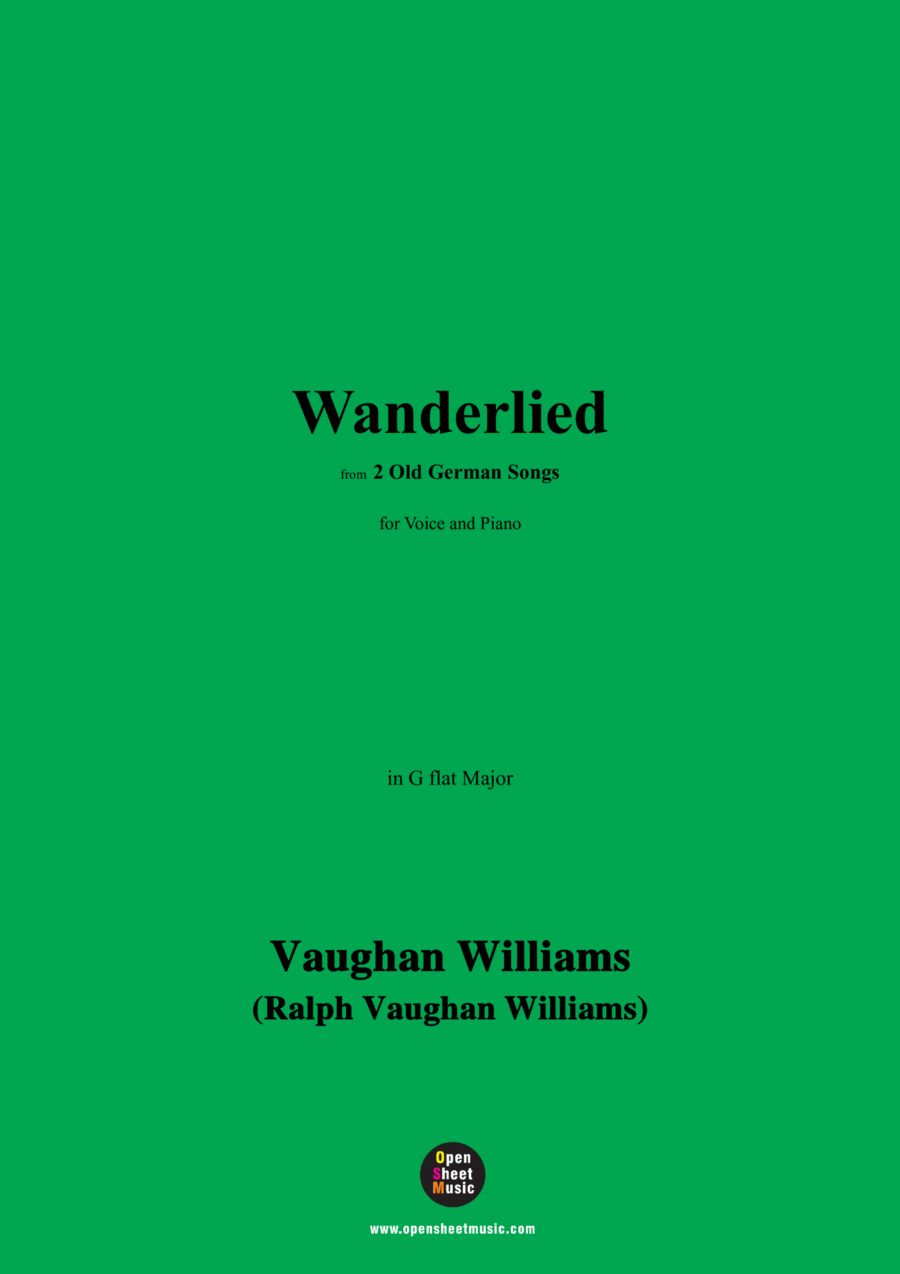 Vaughan Williams-Wanderlied(1937),in G flat Major Voice scores gallery preview page 1