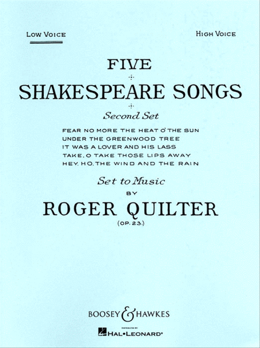 Five Shakespeare Songs, Op. 23 Low Voice scores gallery preview page 1