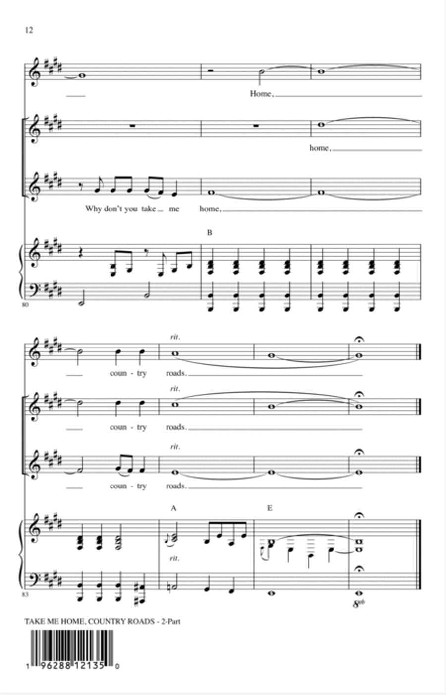 Take Me Home, Country Roads (arr. Roger Emerson) 2-Part scores gallery preview page 10