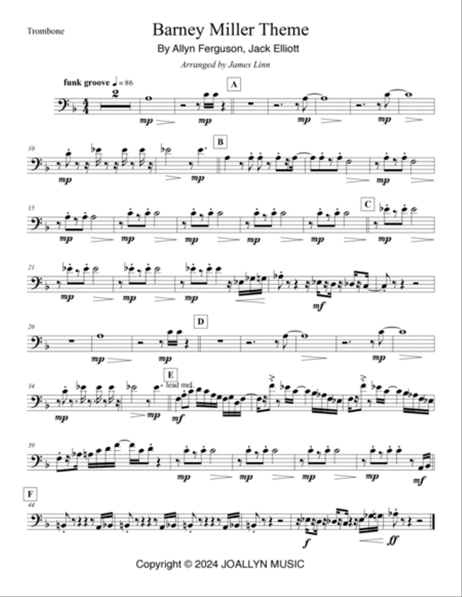 Barney Miller Theme Barney Miller Theme Brass Ensemble scores gallery preview page 4