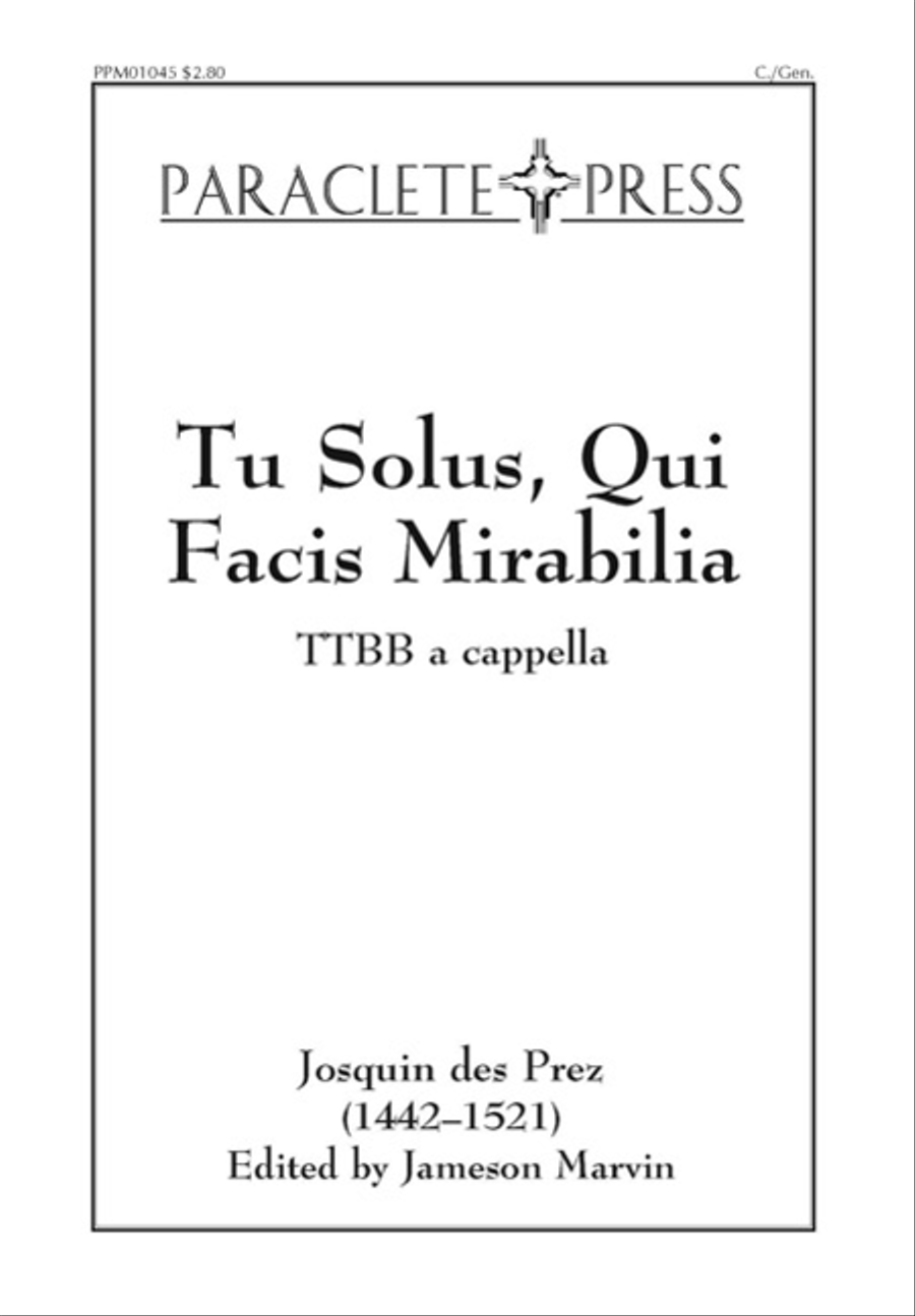 Tu Solus, Qui Facis Mirabilia TTBB scores gallery preview page 1