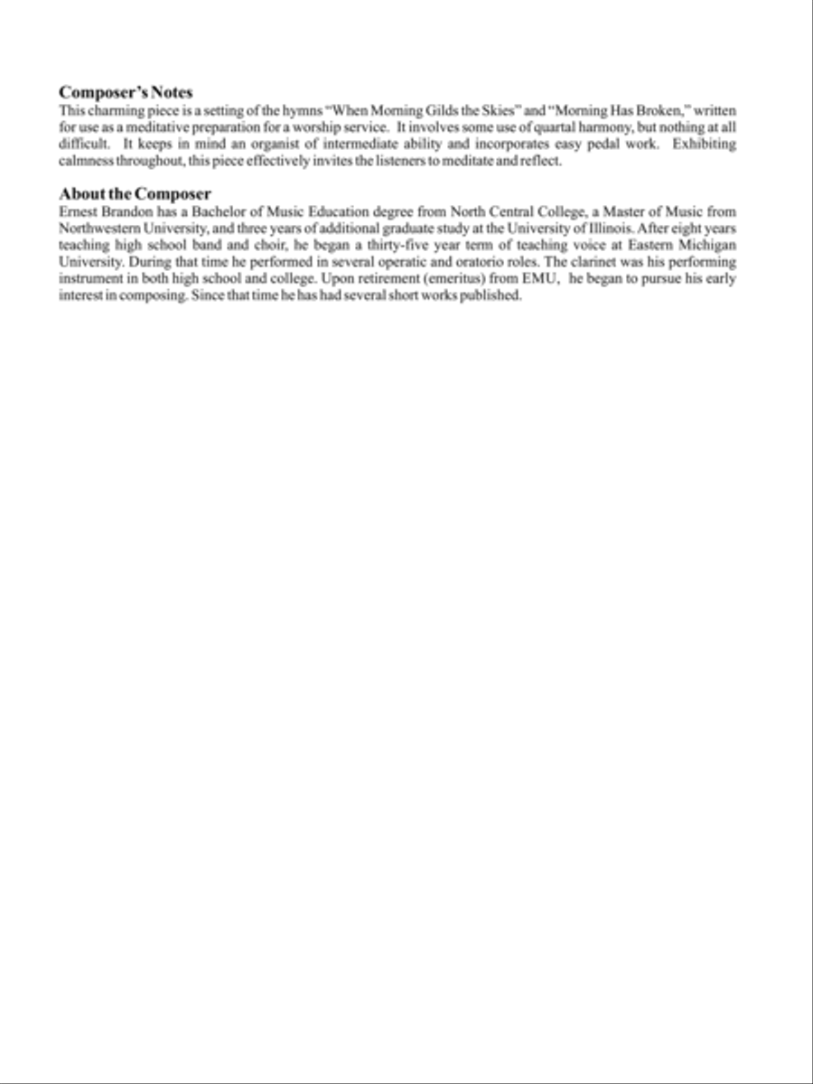 Morning Meditation Organ scores gallery preview page 2
