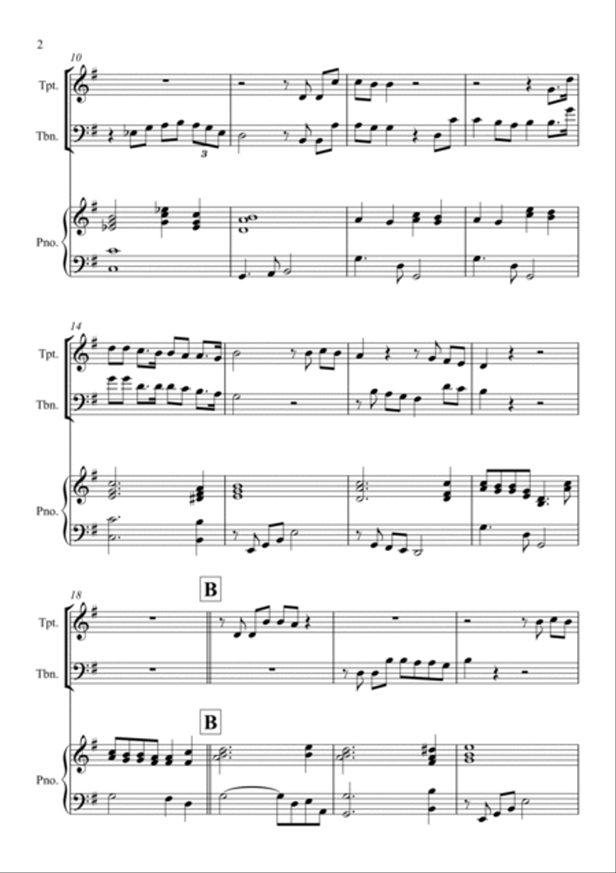 Conversations - Trumpet, Trombone and Piano Brass Duet scores gallery preview page 2