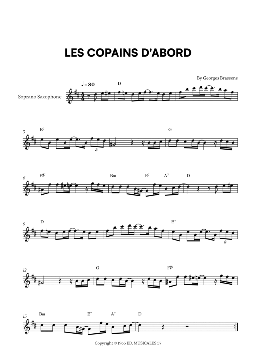 Les Copains D'abord Soprano Saxophone scores gallery preview page 1