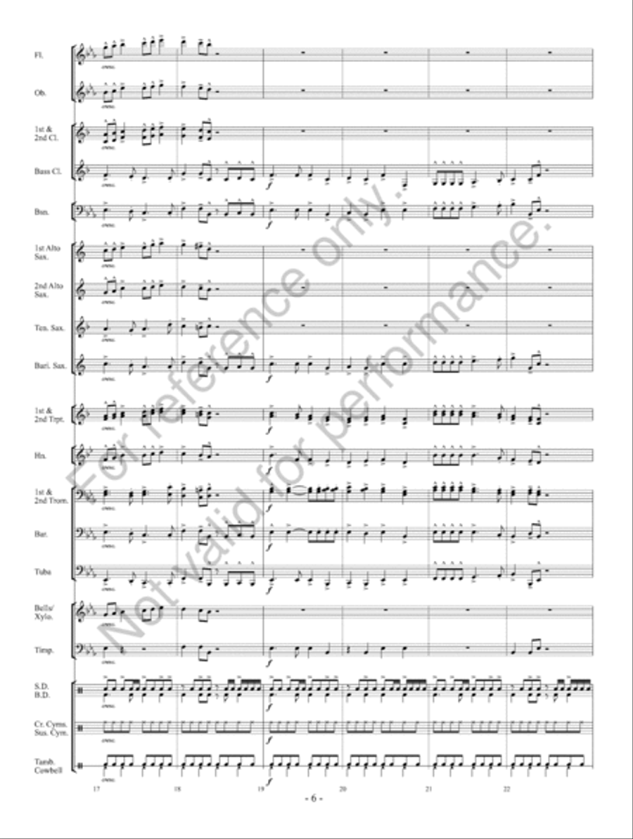 Rock The Halls With Drums And Cowbell Concert Band scores gallery preview page 7