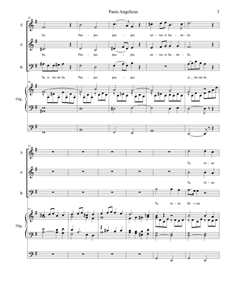 Panis Angelicus (for SAB and Organ) 3-Part scores gallery preview page 4