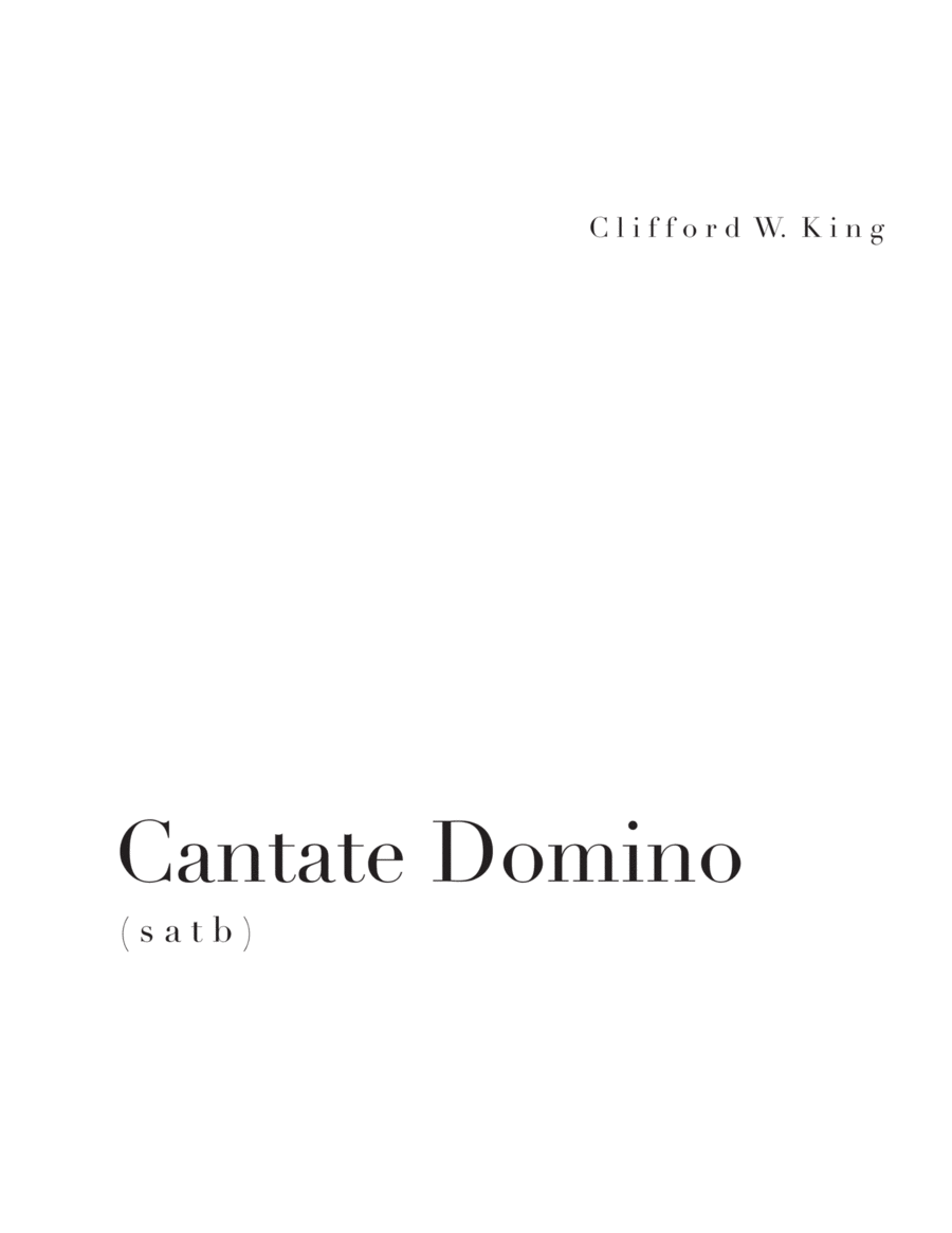Cantate Domino ( s a t b ) 4-Part - Digital Sheet Music