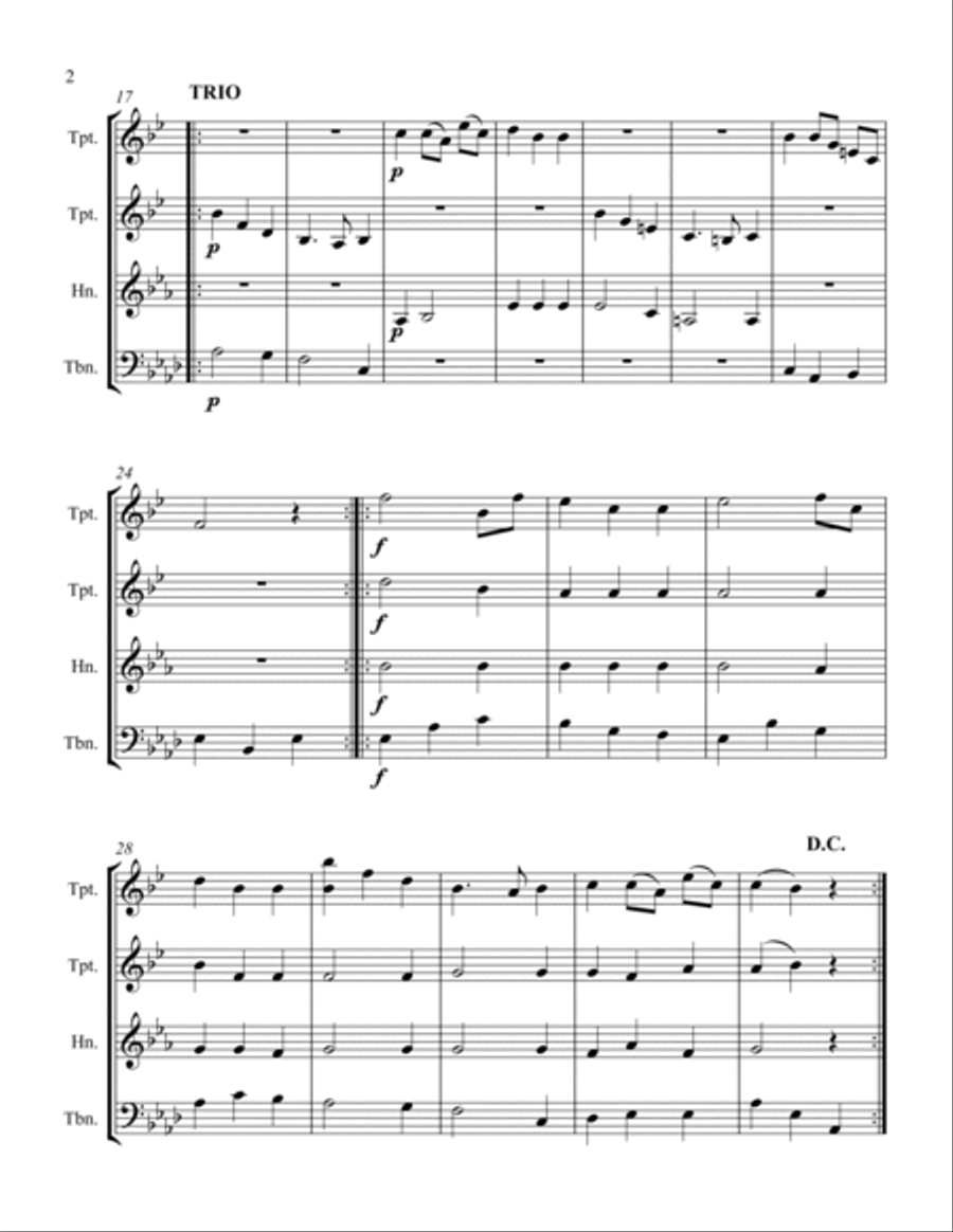Menuett for Maria Anna Menuett for Maria Anna Brass Ensemble scores gallery preview page 2