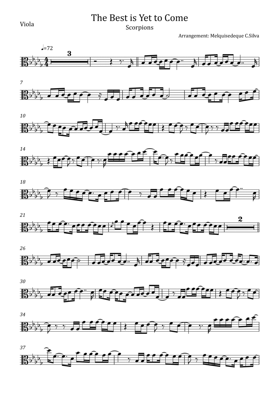 The Best Is Yet To Come Viola Solo scores gallery preview page 1