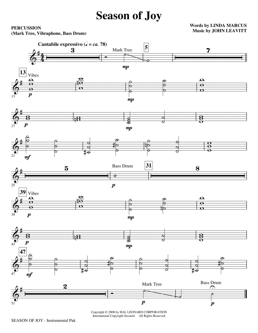 Season Of Joy - Percussion Choir scores gallery preview page 1