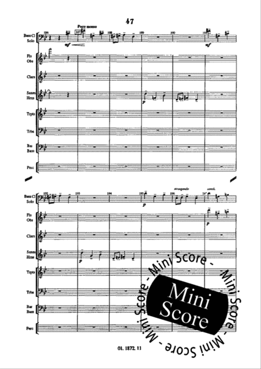 Concerto for Bass Clarinet and Band Concert Band scores gallery preview page 51