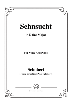 Book cover for Schubert-Sehnsucht,in D flat Major,Op.8,No.2,for Voice and Piano