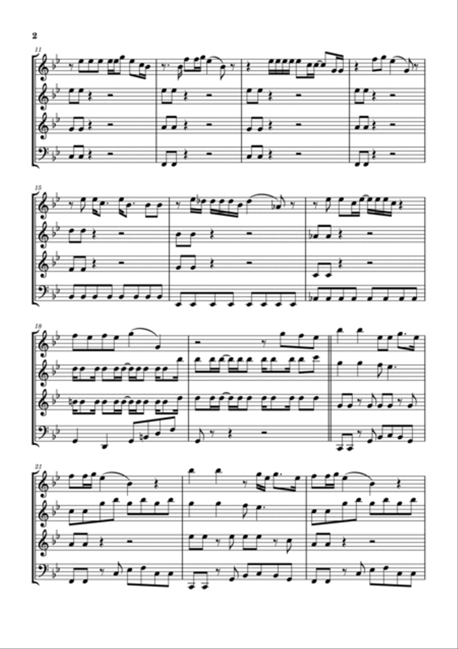 Crosstown Traffic Woodwind Quartet scores gallery preview page 3