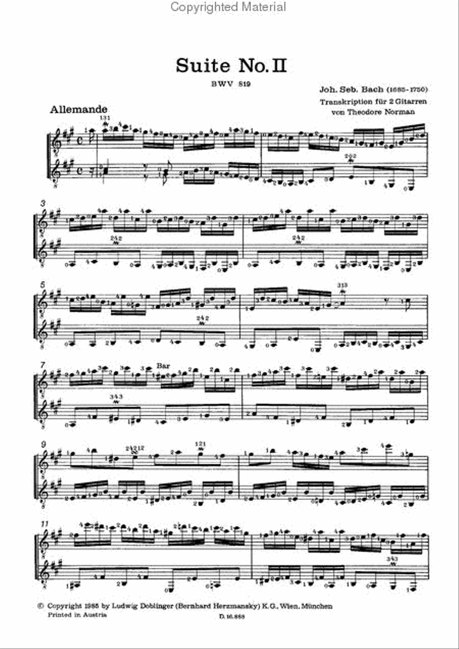 Suite Nr.2 BWV819 School and Community scores gallery preview page 2
