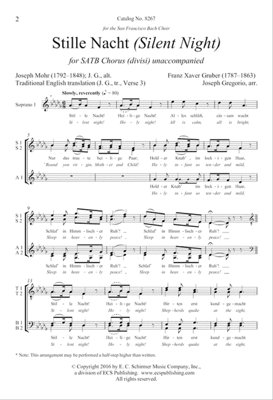 Stille Nacht (Silent Night) Divisi scores gallery preview page 2