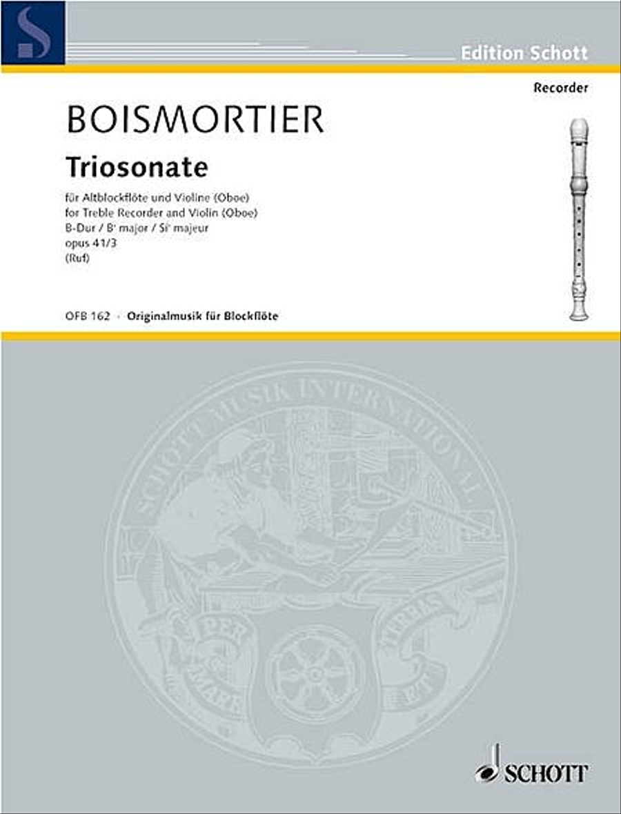 Trio Sonata in B-flat Major, Op. 41, No. 3 Alto Recorder scores gallery preview page 1