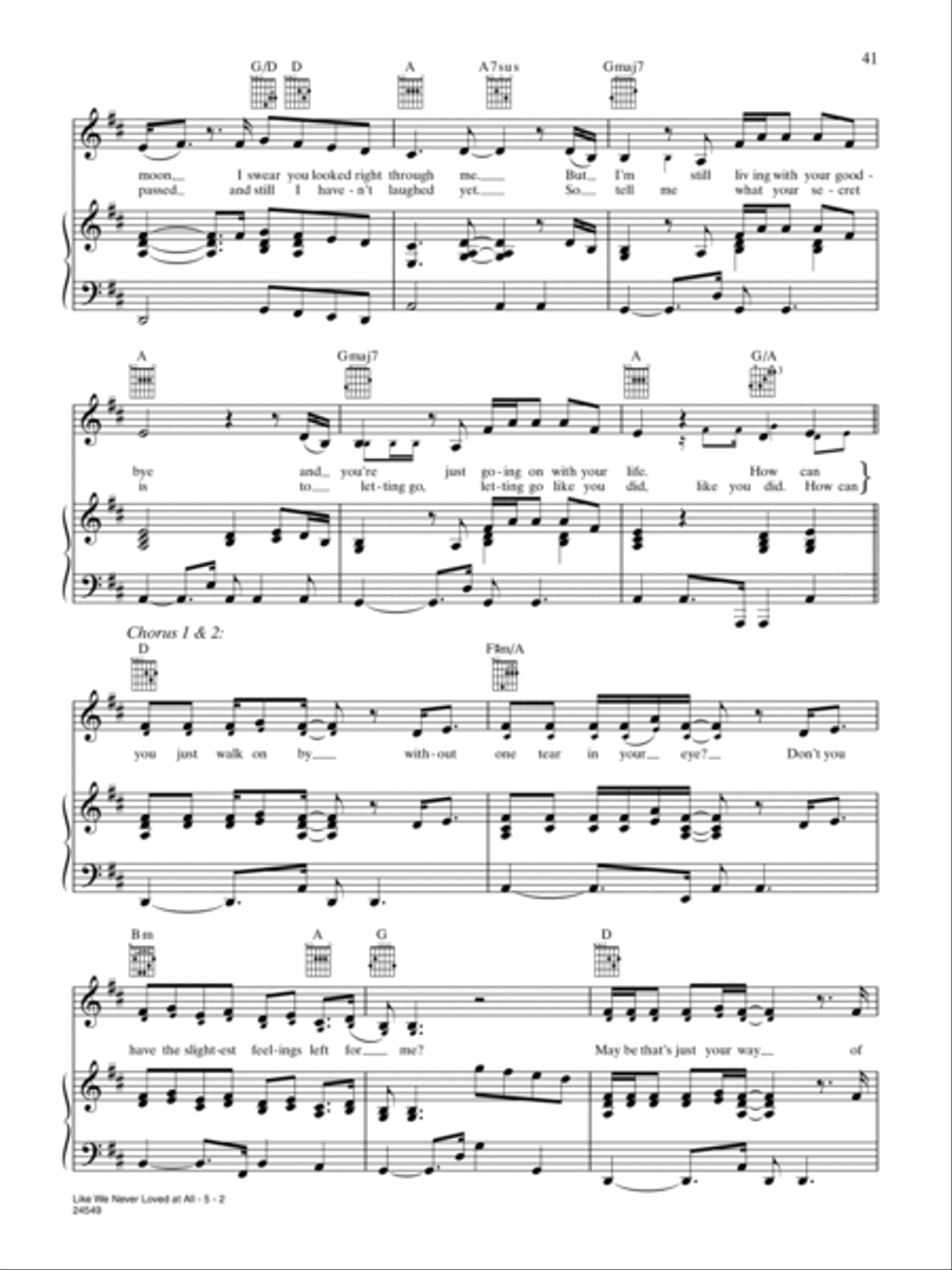 Like We Never Loved At All Piano, Vocal, Guitar scores gallery preview page 2