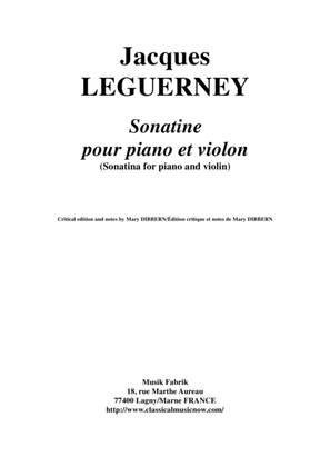 Jacques Leguerney: Sonatine for piano and violin