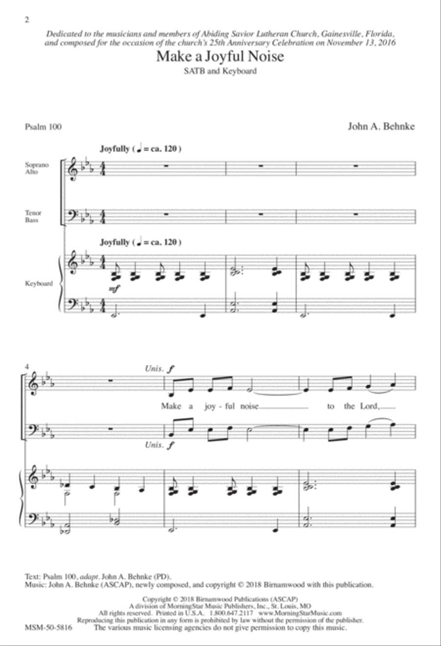 Make a Joyful Noise 4-Part scores gallery preview page 2