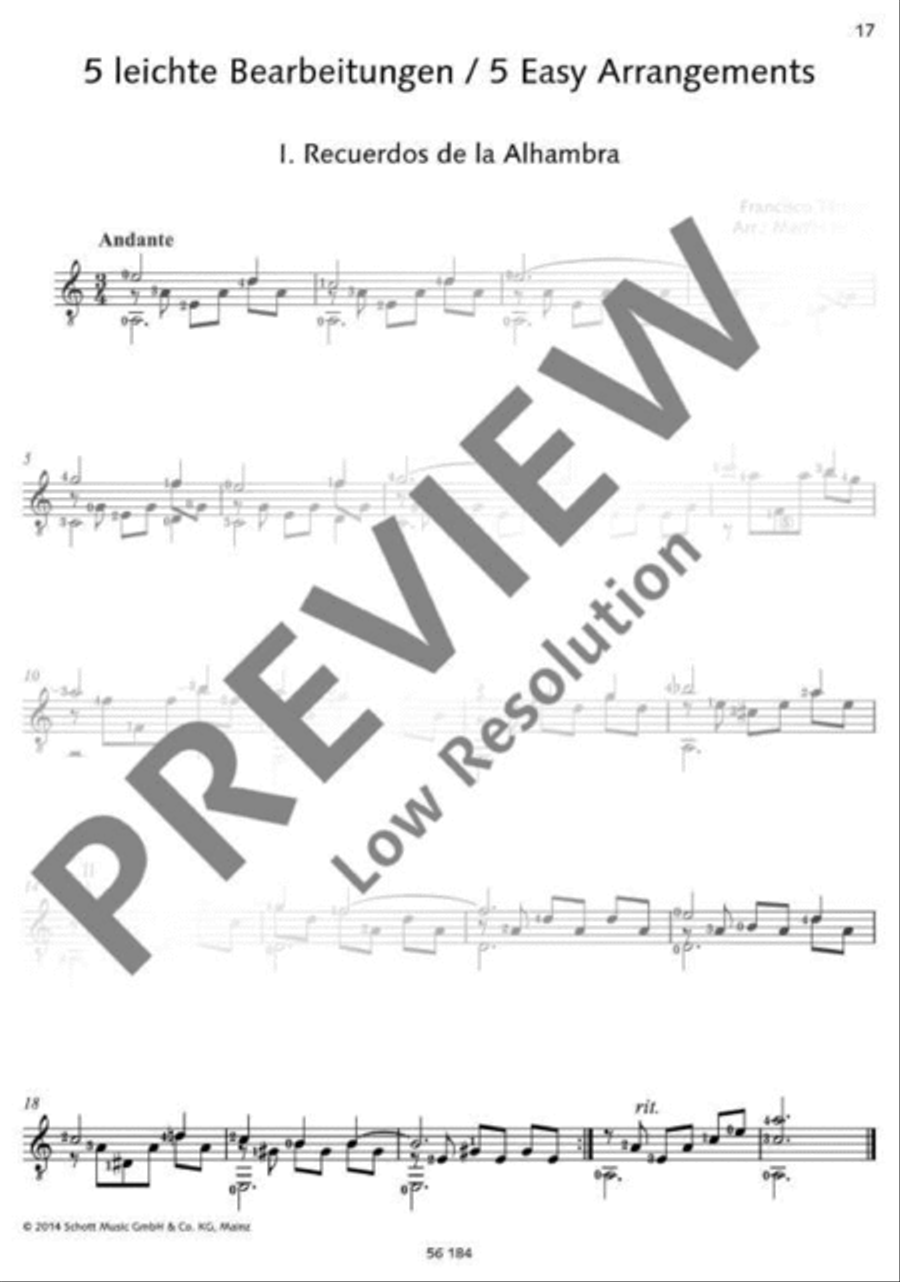 Tárrega for Guitar Classical Guitar scores gallery preview page 18