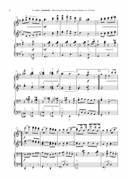 Joplin - ANTOINETTE - piano 4 hands image number null