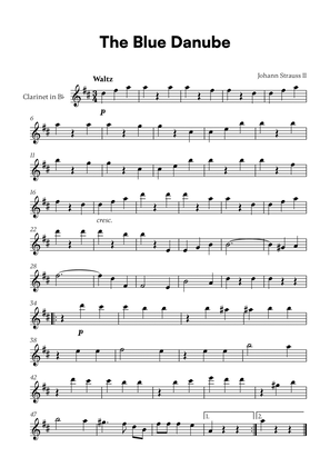 Johann Strauss II - The Blue Danube for Clarinet in Bb Solo