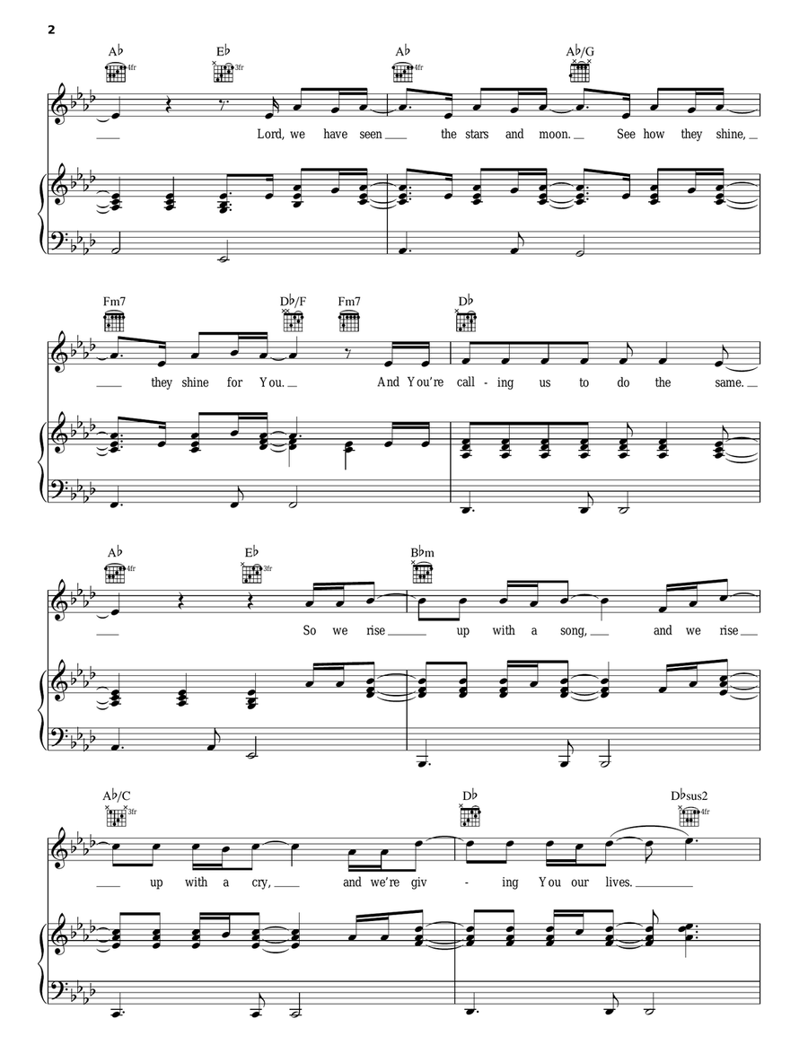 Shine Piano, Vocal, Guitar scores gallery preview page 2