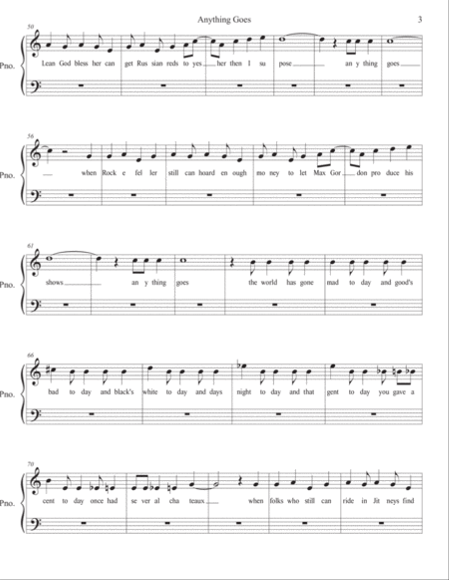 Anything Goes Anything Goes Easy Piano scores gallery preview page 3