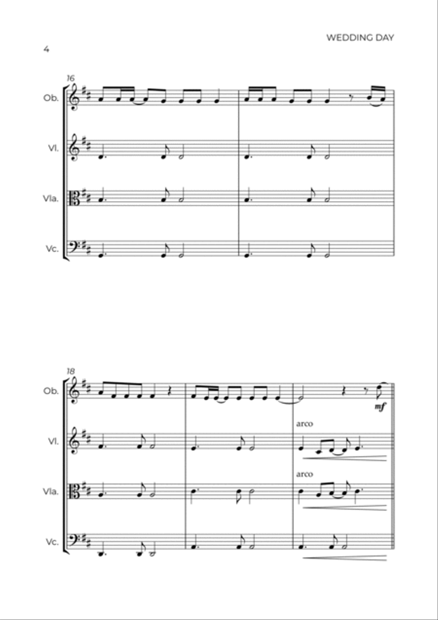 Wedding Day Wedding Day Oboe scores gallery preview page 4