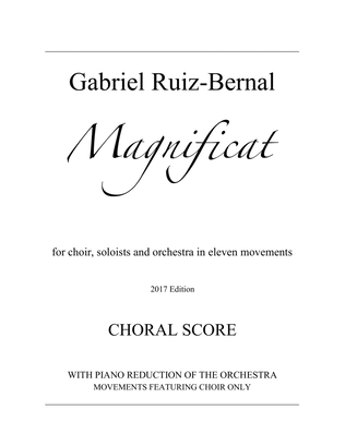 MAGNIFICAT -CHORAL SCORE- Choral score (6 movements) with piano accompaniment (orchestra reduction)