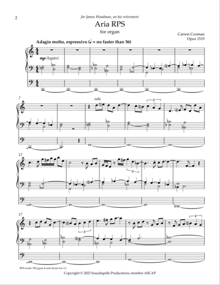 Aria RPS Aria RPS Organ Solo scores gallery preview page 2