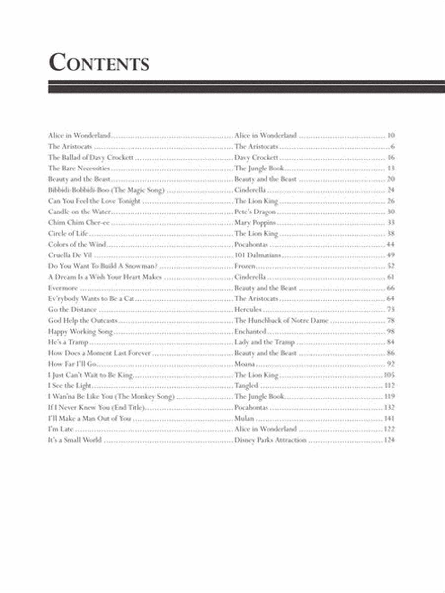The Library of Disney Songs Piano, Vocal, Guitar scores gallery preview page 2
