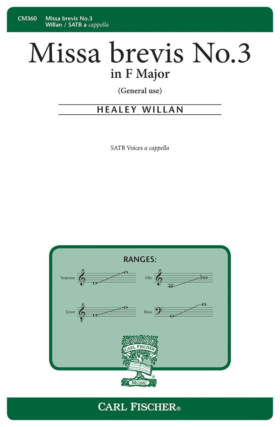 Missa Brevis No. 3 in F Major 4-Part scores gallery preview page 1