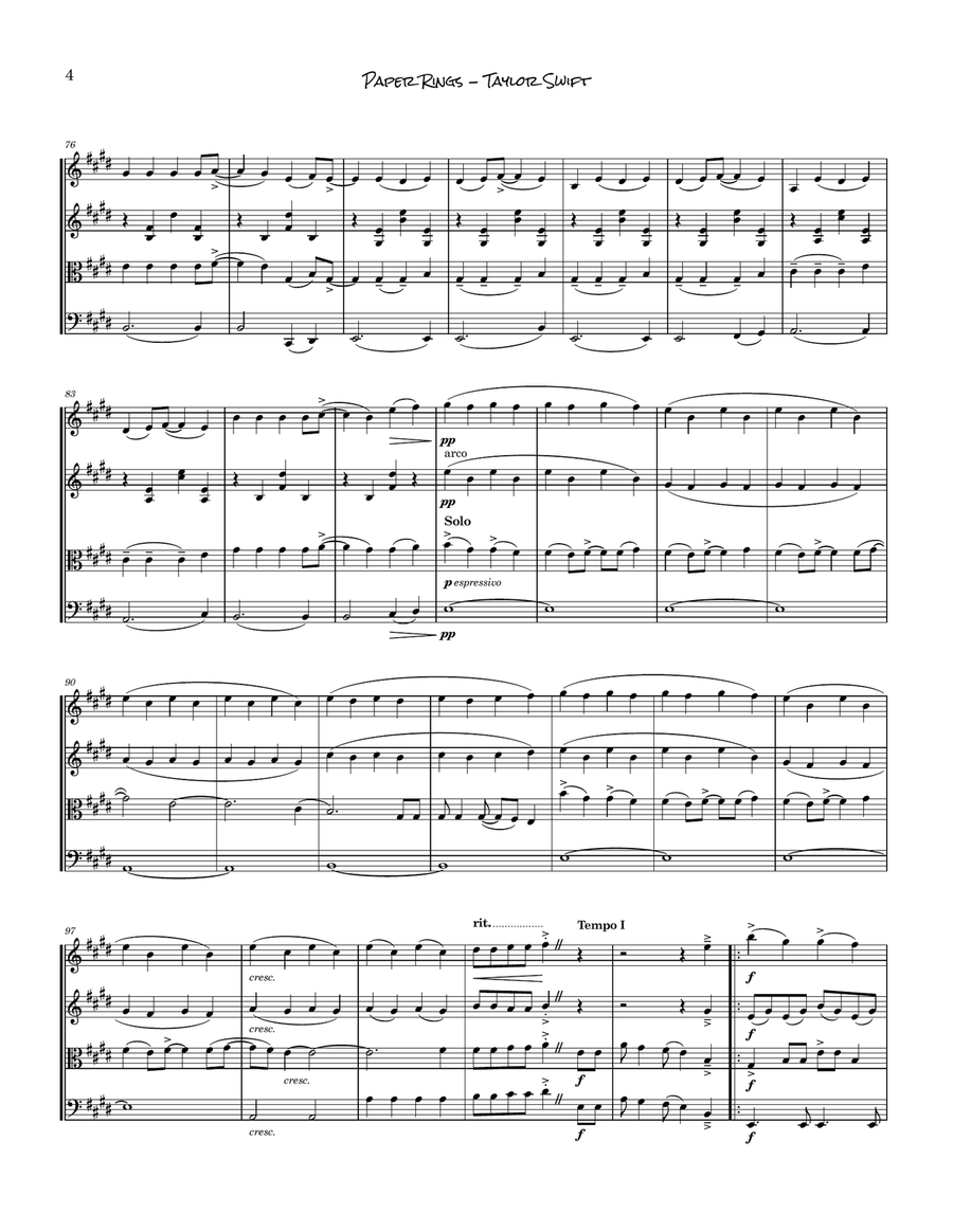 Paper Rings String Quartet scores gallery preview page 5
