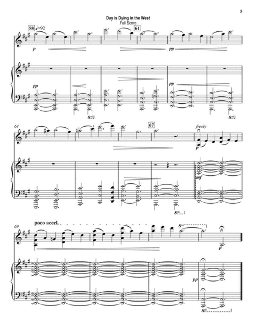 Day is Dying in the West - arranged for violin solo with piano by Stephen R Dalrymple Violin Solo scores gallery preview page 5