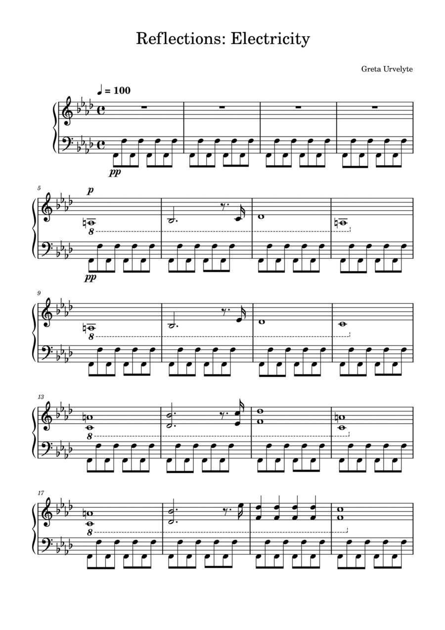 Reflections: Electricity Reflections: Electricity Piano Solo scores gallery preview page 1