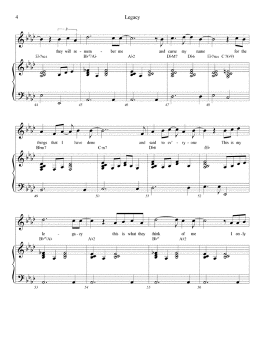 Legacy from the musical Ben & Jake Voice scores gallery preview page 4