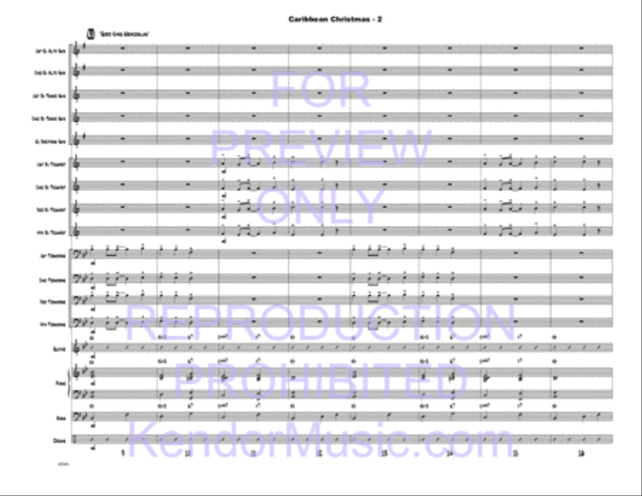 Caribbean Christmas (Full Score) Jazz Ensemble scores gallery preview page 3