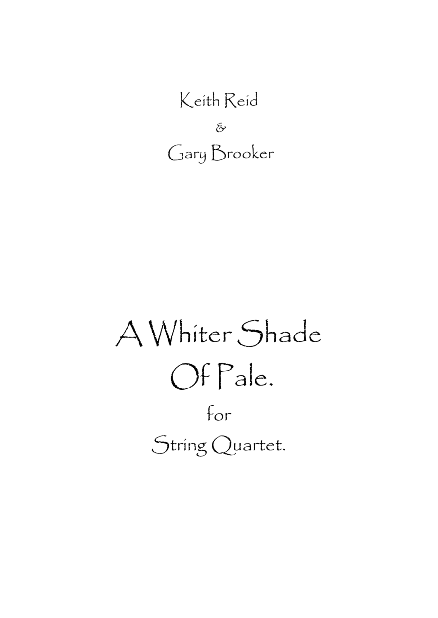 A Whiter Shade Of Pale String Quartet scores gallery preview page 1