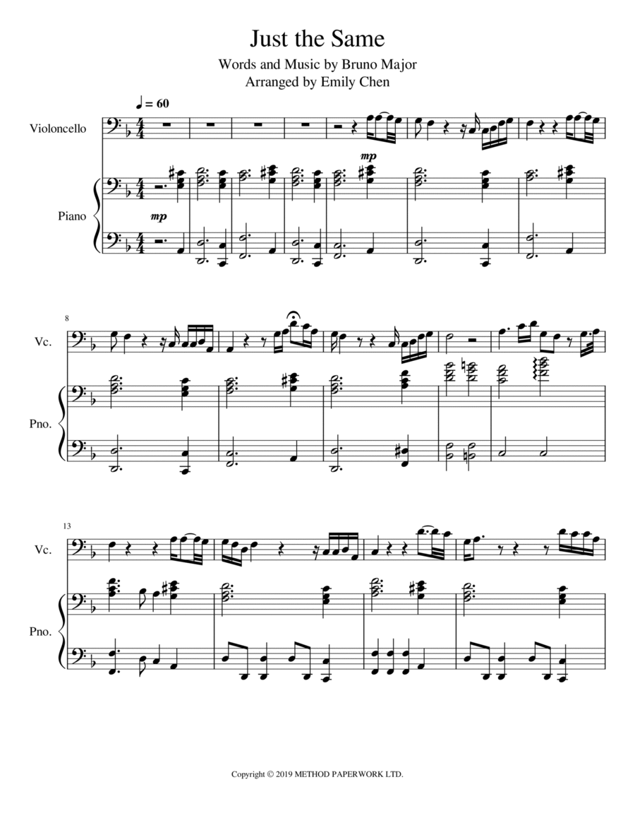 Just The Same Piano scores gallery preview page 1