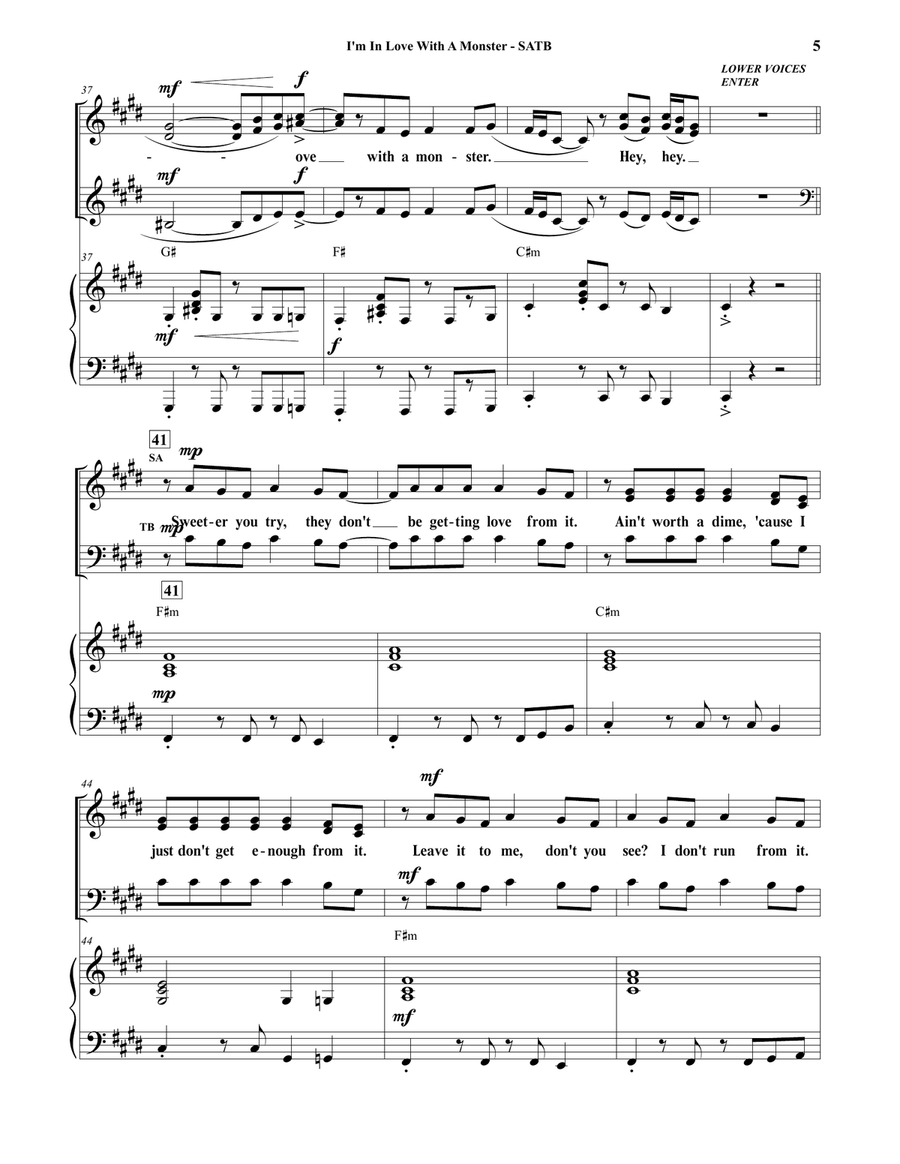 I'm In Love With A Monster 4-Part scores gallery preview page 5