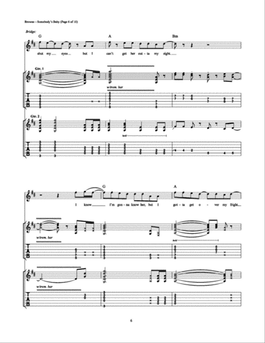 Somebody's Baby Electric Guitar scores gallery preview page 6