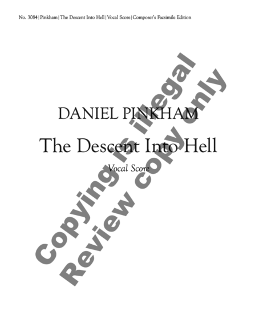 The Descent into Hell (Choral Score)