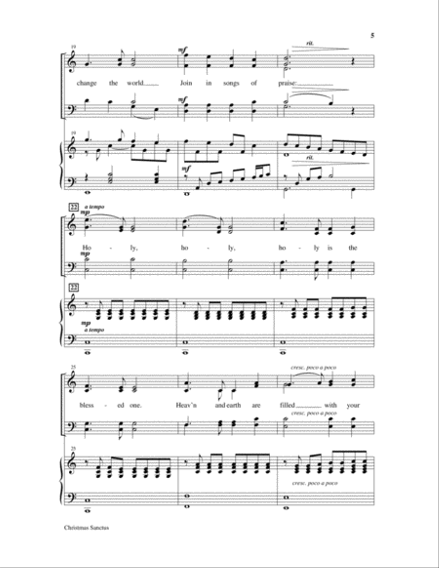 Christmas Sanctus 4-Part scores gallery preview page 6