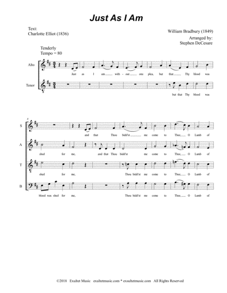 Just As I Am (for SATB) image number null